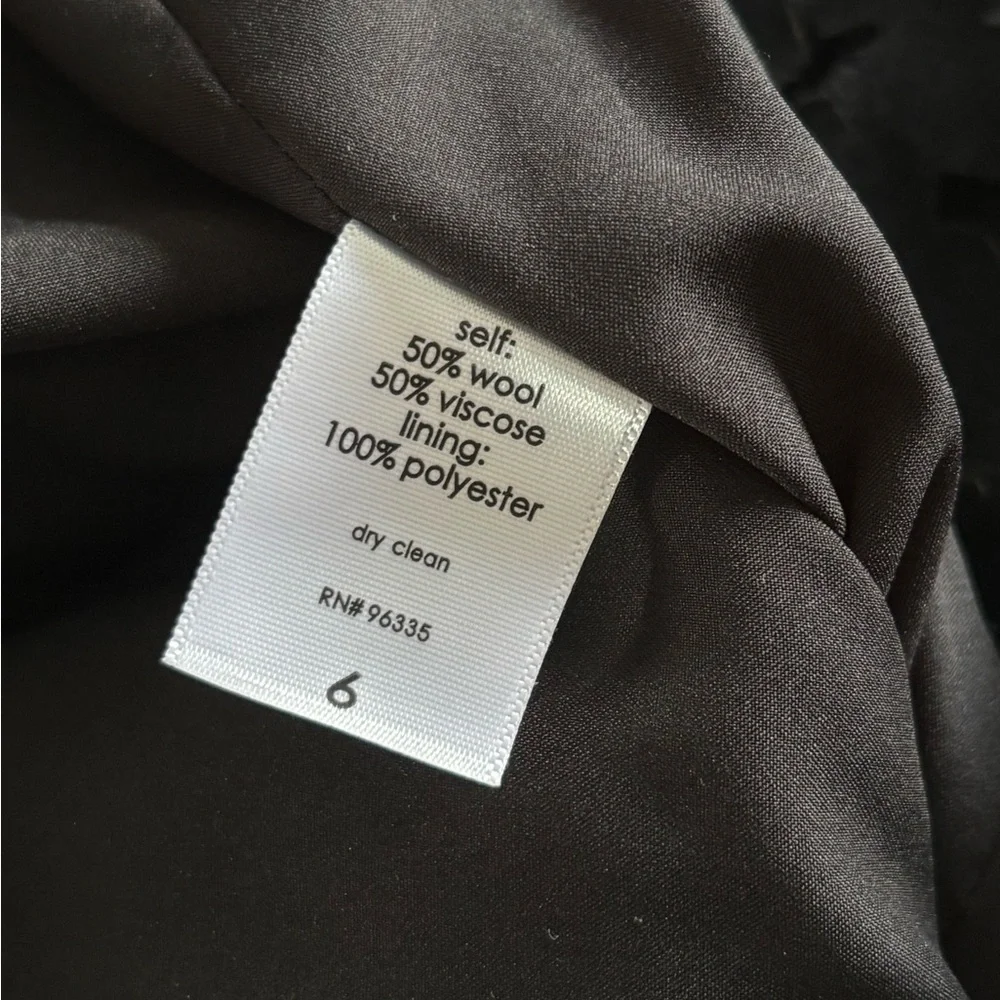 Susana Monaco | Black Wool Midi Dress with Pockets and Lace Collar Detail - Picture 5 of 7